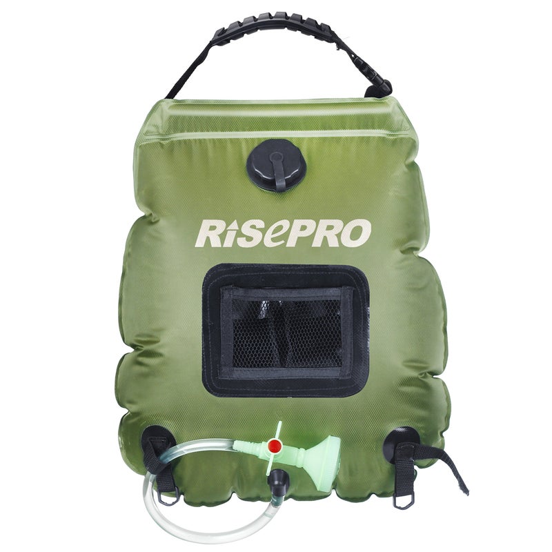 RISEPRO Solar Shower Bag, 5 gallons/20L Solar Heating Premium Camping Shower Bag Hot Water with Temperature 45Â°C Removable Hose on/Off Switchable Shower Head Hiking Climbing Summer Shower K8 - Image 2